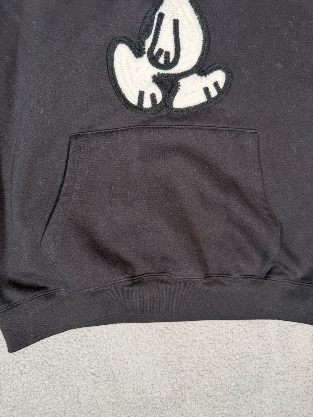 Peanuts Snoopy embroidered black hoodie sweatshirt XL classic - Picture 5 of 10